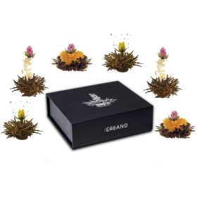   Amestec de ceai Creano Flowering Tea Mix ceai negru, aroma florala, set 6 bucati, cutie magnetica