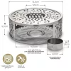 Suport incalzire ceainic Creano Leaf, din inox, cu suport pentru lumanare