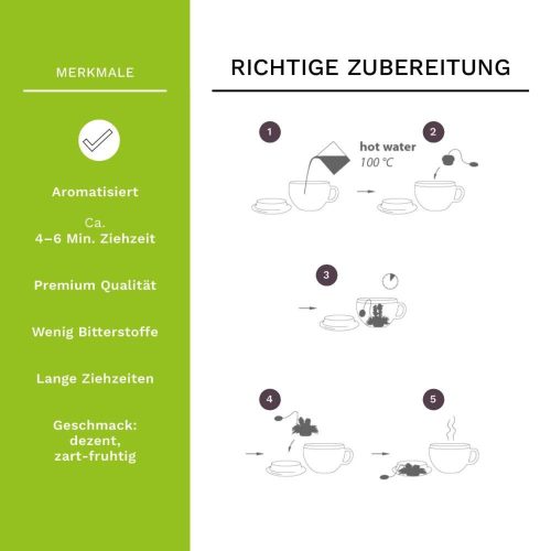 Set cadou ceai infloritor Creano ErbluhTeelini, 6 bile, 4 sortimente fructate, verde, 30 g