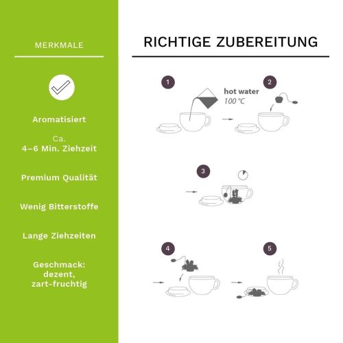 Set 72 bile ceai infloritor Creano ErbluhTeelini, ceai verde, arome capsuni, cirese, mango, lamaie