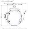 Set cadou ceai infloritor Creano cu ceainic sticla 500 ml, 6 varietati ceai alb/verde/negru