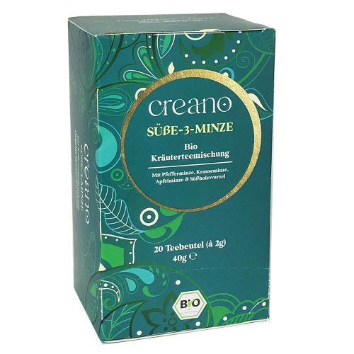 Ceai bio Creano Menta Dulce 3 Sortimente, 20 plicuri, menta piperata, menta de mar