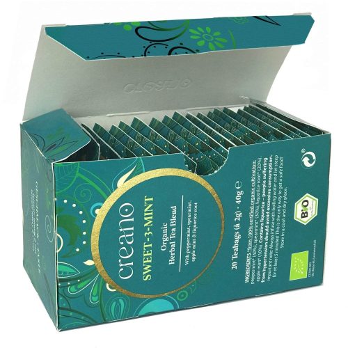 Ceai bio Creano Menta Dulce 3 Sortimente, 20 plicuri, menta piperata, menta de mar