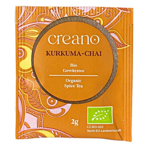 Ceai Bio Creano Chai cu Curcuma, 20 plicuri, condimentat, cu ghimbir, aroma calda