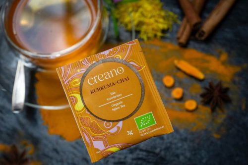Ceai Bio Creano Chai cu Curcuma, 20 plicuri, condimentat, cu ghimbir, aroma calda