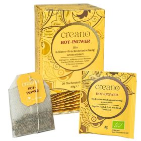   Creano Hot Ginger - Ceai cu ghimbir si turmeric, 20 plicuri, 40g