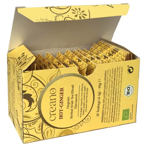 Creano Hot Ginger - Ceai cu ghimbir si turmeric, 20 plicuri, 40g