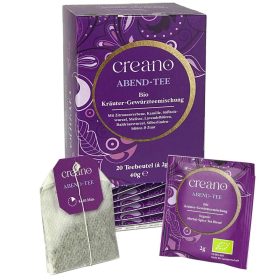   Ceai Bio Creano Evening Tea, 20 plicuri, aroma de plante si scortisoara, fara cofeina