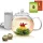 Ceainic din sticla Creano, 1,3 L, cu infuzor din inox, capac si 2 flori de ceai