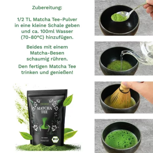 Ceai Matcha Creano 100 g, pudra de ceai verde, pentru bauturi si retete