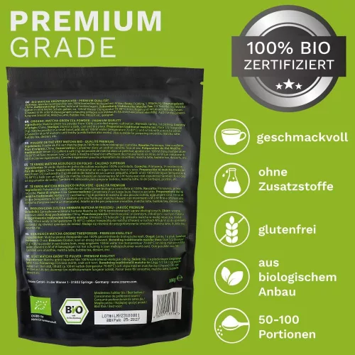 Ceai Matcha Creano 100 g, pudra de ceai verde, pentru bauturi si retete