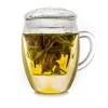 Pahar pentru ceai Creano All-In-One, 400 ml, filtru si capac din sticla, borosilicat