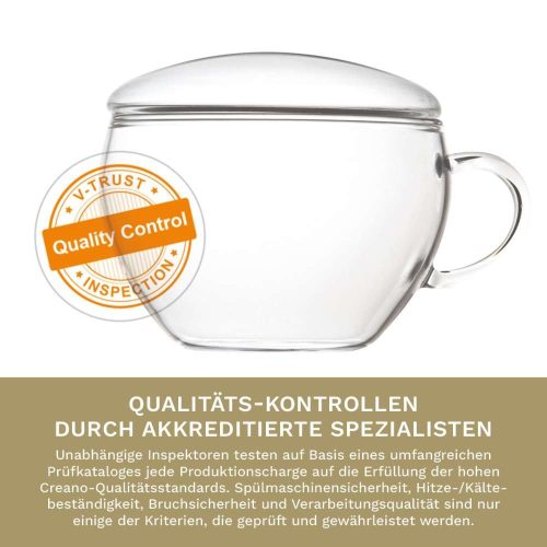 Ceasca pentru ceai Creano Teelini, 200 ml, sticla borosilicata, cu maner
