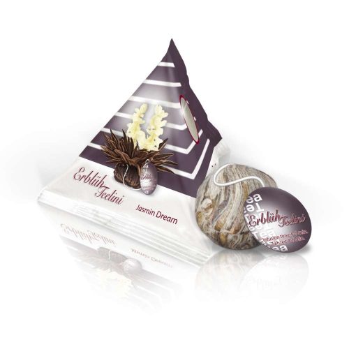 Pachet mare ceai infloritor Creano ErbluhTeelini, 36 bile, 4 sortimente, ceai negru, aroma bergamota, iasomie, cirese, caramel