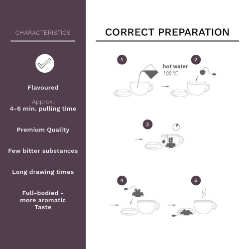 Pachet mare ceai infloritor Creano ErbluhTeelini, 36 bile, 4 sortimente, ceai negru, aroma bergamota, iasomie, cirese, caramel