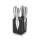 Bloc cutite branza Rominox Novo, 4 piese, suport magnetic, lemn negru, 6 x 6 x 8,5 cm