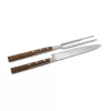 Set transare Rominox Scolpi, cutit si furculita, lemn piersic, cutie cadou, 32 cm, inox
