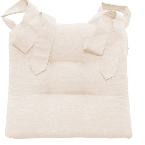 Perna Home pentru scaun cu panglica Homelevel, 42 x 46 cm, Crem, Poliester / Bumbac, 55197.16