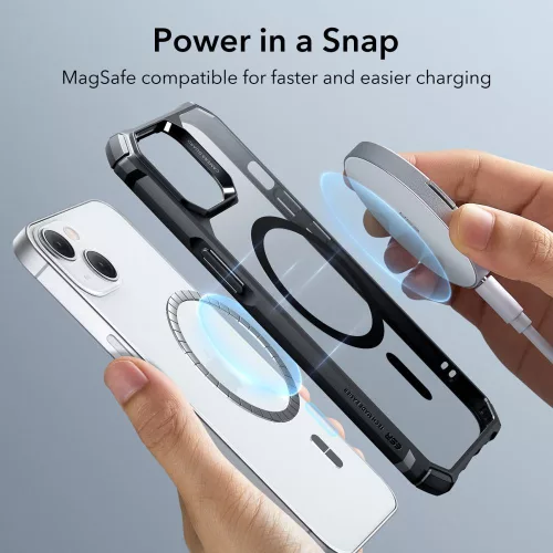 Husa ESR Air Armor Halolock MagSafe pentru Apple iPhone 14 Plus/15 Plus Transparent/Negru