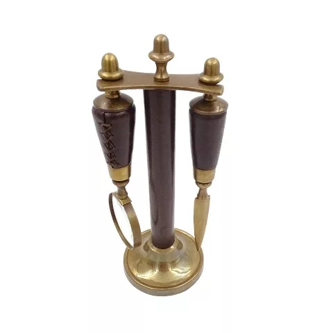 Lupă Giftdeco MIS-0742, alamă, sticlă și piele, 18 x 7,5 x 3,5 cm, stil retro, clasic Giftdeco 5902067220290 imagine 4