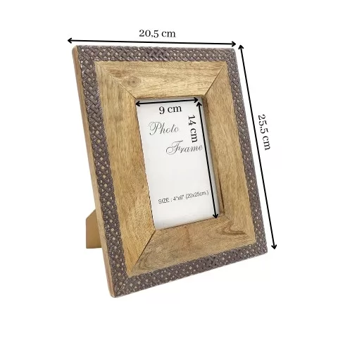 Ramă foto Giftdeco A-1106A, pentru fotografie 10 x 15cm, lemn de mango și metal, 25,5 x 20,5 cm Giftdeco 5902067221785 imagine 3