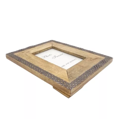 Ramă foto Giftdeco A-1106A, pentru fotografie 10 x 15cm, lemn de mango și metal, 25,5 x 20,5 cm Giftdeco 5902067221785 imagine 6