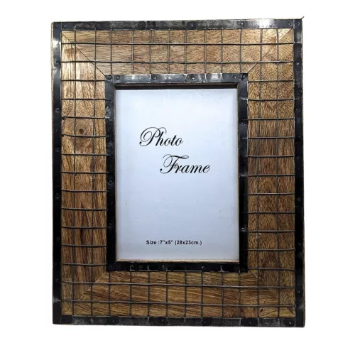 Ramă foto Giftdeco A-1639, pentru fotografie 13 x 18cm, lemn de mango și metal, 28 x 22,5 cm Giftdeco 5902067221815 imagine 4