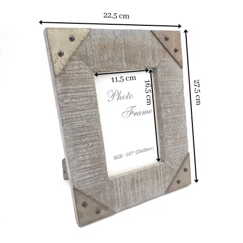 Ramă foto Giftdeco, pentru fotografie 13 x 18cm, lemn de mango și metal, 27,5 x 22,5 cm Giftdeco 5902067221846 imagine 3