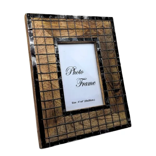 Ramă foto Giftdeco A-1638, pentru fotografie 10 x 15cm, lemn de mango și metal, 10 x 15cm Giftdeco 5902067221877 imagine 3