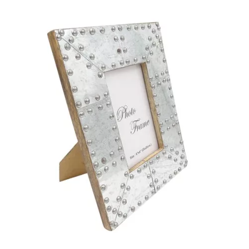 Ramă foto Giftdeco, pentru fotografie 15 x 10cm, lemn de mango și metal, 15 x 10cm, stil industrial, glamour Giftdeco 5902067221938 imagine 4