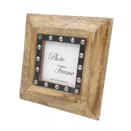 Ramă foto Giftdeco, pentru fotografie 10 x 10cm, lemn de mango și metal, 10 x 10cm Giftdeco 5902067221952 imagine 7