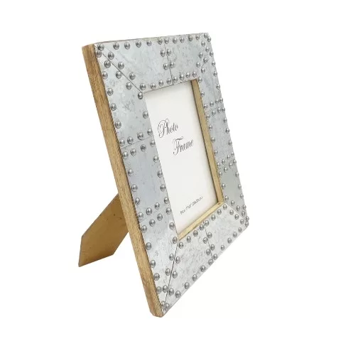 Ramă foto Giftdeco, pentru fotografie 18 x 13cm, lemn de mango și metal, 18 x 13cm, stil industrial, glamour Giftdeco 5902067222096 imagine 4