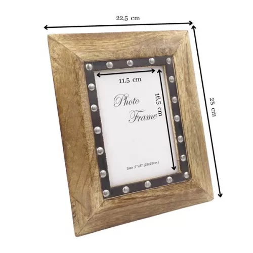 Ramă foto Giftdeco, pentru fotografie 18 x 13cm, lemn de mango și metal, 18 x 13cm Giftdeco 5902067222133 imagine 3