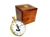 Ceas decorativ Giftdeco NI406A/1, lemn de trandafir, alamă și sticlă, înălțime 7 cm, lățime 5 cm, stil retro, nautic Giftdeco 5902067222294 imagine 2