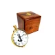Ceas decorativ Giftdeco NI406A/1, lemn de trandafir, alamă și sticlă, înălțime 7 cm, lățime 5 cm, stil retro, nautic Giftdeco 5902067222294 imagine 2