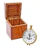 Ceas decorativ Giftdeco NI406A/1, lemn de trandafir, alamă și sticlă, înălțime 7 cm, lățime 5 cm, stil retro, nautic Giftdeco 5902067222294 imagine 3