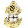 Cască de scafandru decorativa Giftdeco DH93, alamă, 20cm x 18cm x 20cm, stil nautic