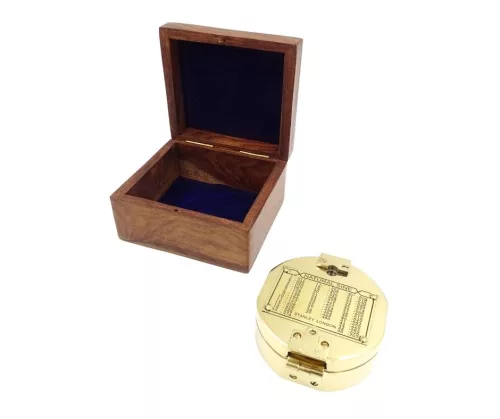 Busolă Giftdeco CB5, alamă și lemn, 7,5 x 7 x 3,5 cm Giftdeco 5902067223406 imagine 5