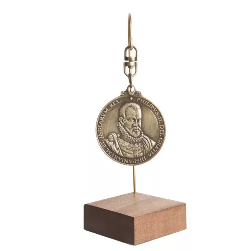 Miniatura ceas solar din alama lacuita