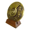 Calendar perpetuu Giftdeco H27 din alama si lemn, diametru 9 cm