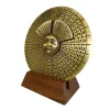 Calendar perpetuu Giftdeco H27 din alama si lemn, diametru 9 cm