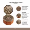 Busola Cardan Giftdeco H43 din alama si lemn, forma octogonala