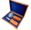 Lupă Giftdeco, alamă, sticlă și piele, lungime 18,5 cm, diametru 7,5 cm, stil colonial Giftdeco 5902067224083 imagine 2