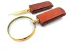 Lupă Giftdeco, alamă, sticlă și piele, lungime 18,5 cm, diametru 7,5 cm, stil colonial Giftdeco 5902067224083 imagine 5