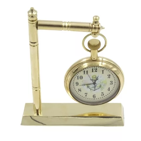 Ceas decorativ Giftdeco NC2126, alamă și sticlă, înălțime 12 cm, lățime 9,5 cm, stil retro, nautic Giftdeco 5902067224342 imagine 3