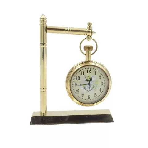 Ceas decorativ Giftdeco NC2126, alamă și sticlă, înălțime 12 cm, lățime 9,5 cm, stil retro, nautic Giftdeco 5902067224342 imagine 4