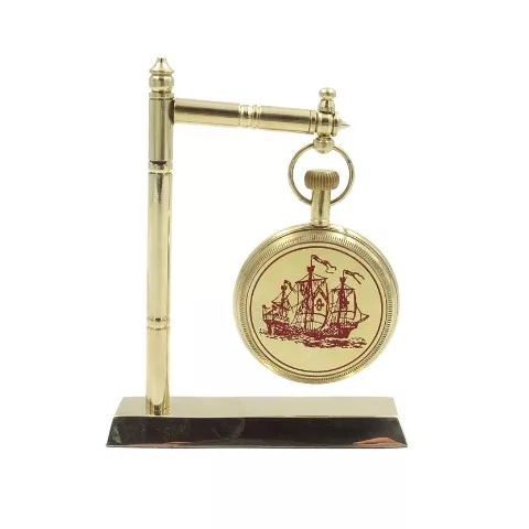 Ceas decorativ Giftdeco NC2126, alamă și sticlă, înălțime 12 cm, lățime 9,5 cm, stil retro, nautic Giftdeco 5902067224342 imagine 6