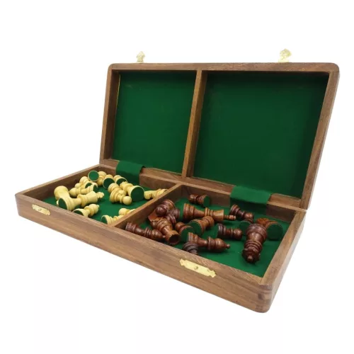 Set sah Giftdeco G114, lemn de trandafir și alamă, înălțime 7,5 cm, stil clasic Giftdeco 5902067224960 imagine 4