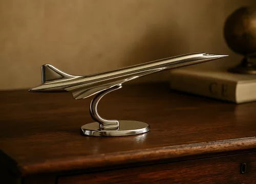 Machetă avion Giftdeco, aluminiu și metal, 31 x 12 x 13 cm, stil minimalist, modern Giftdeco 5902067225639 imagine 3