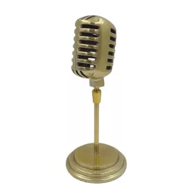 Statuetă microfon decorativ din aluminiu – design vintage
